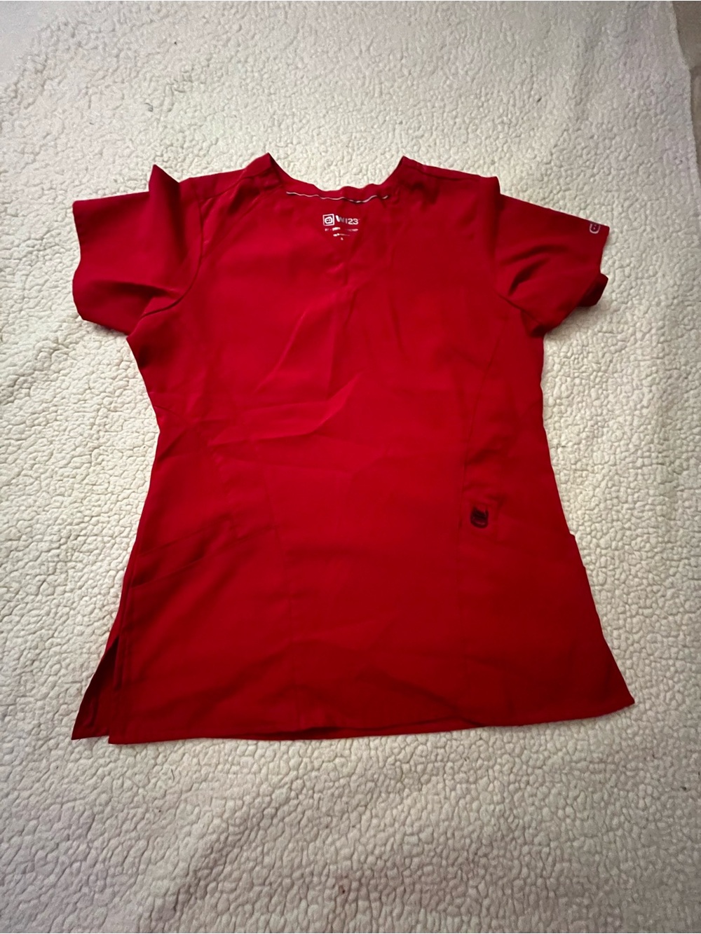 Women's Red Short-Sleeve Scrub Top by Cherokee